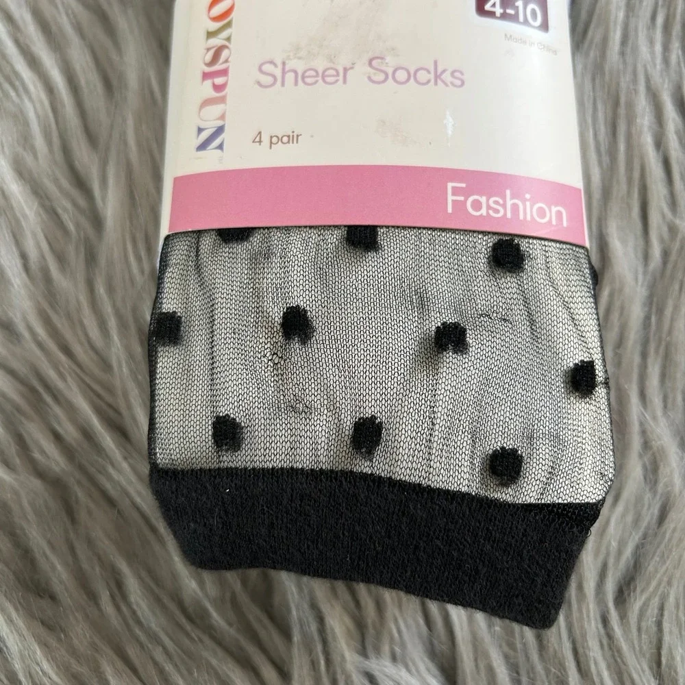 Joyspun Sheer Dress‎ Socks Womens Shoe Size 4-10 Polka Dot Leopard Sliver